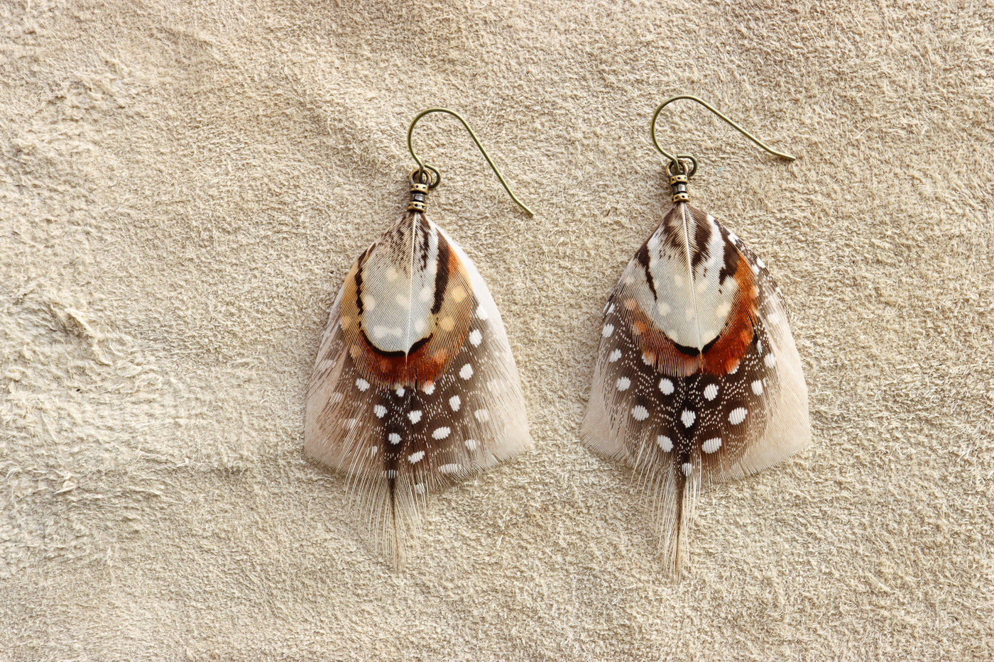 Desert White Sands Feather Dangles