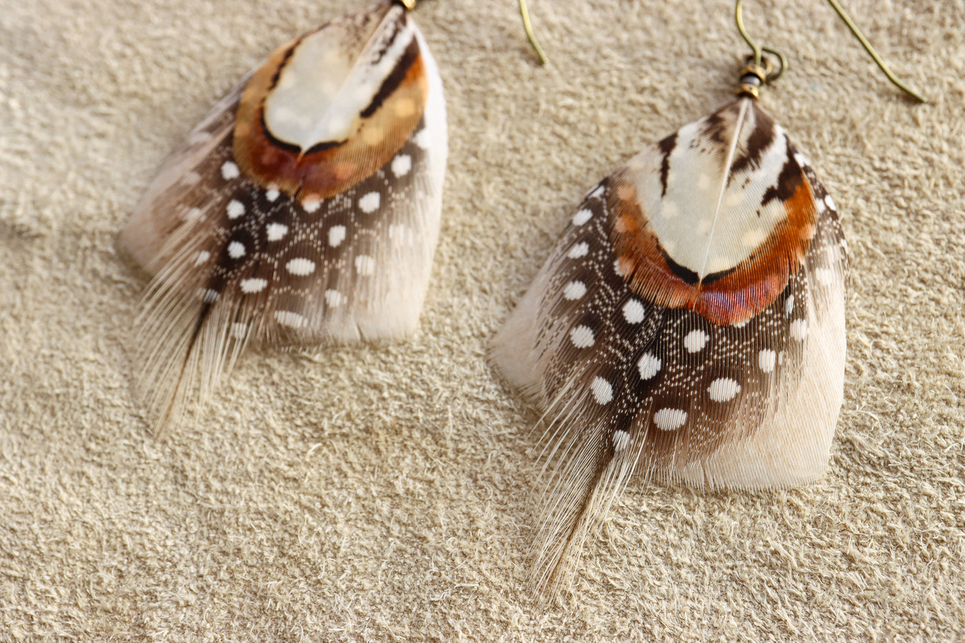 Desert White Sands Feather Dangles