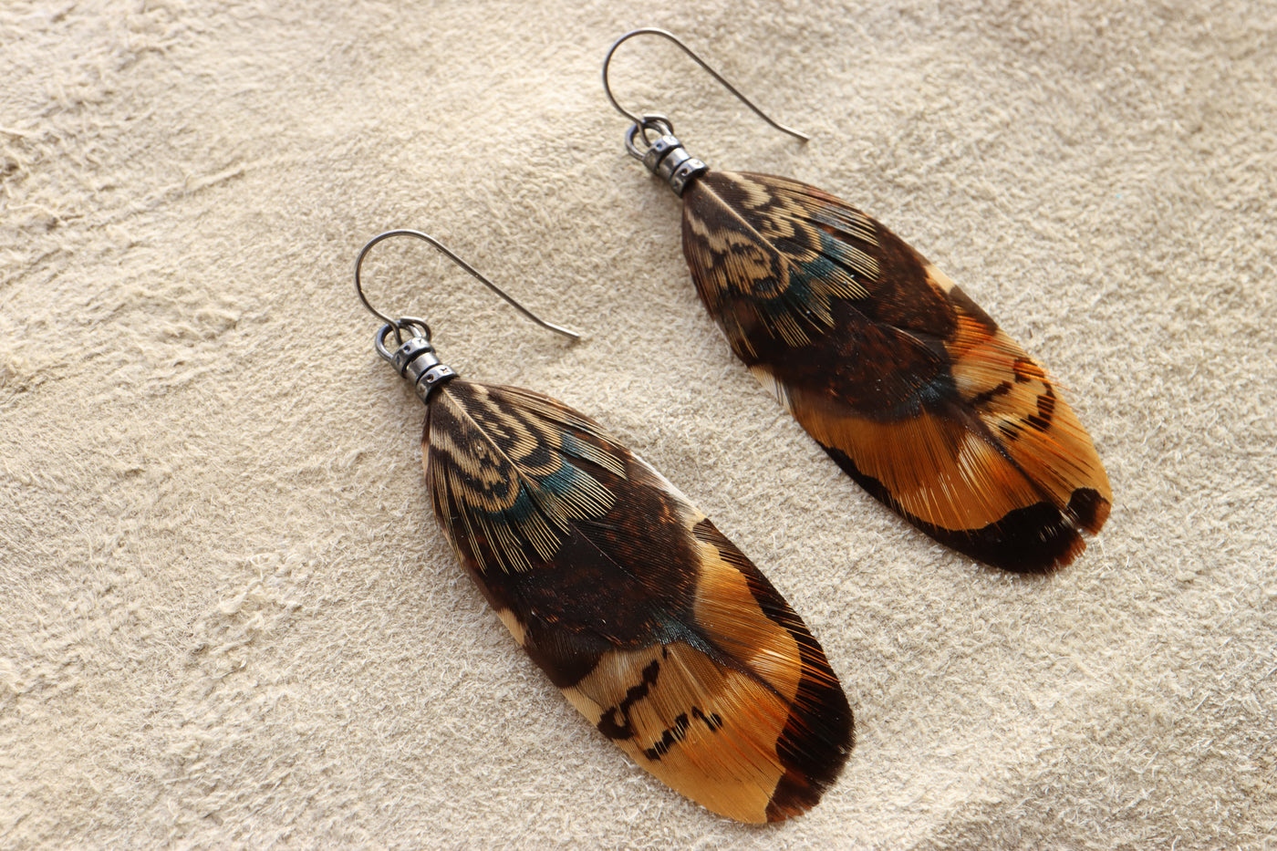 Desert Golden Hour Feather Dangles