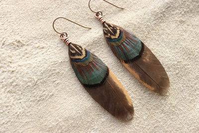 Desert Green Feather Dangles