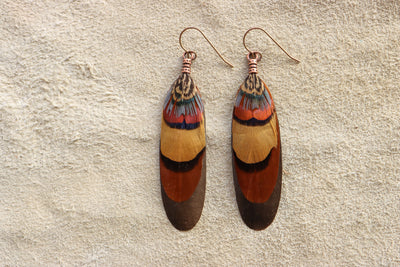 Desert Rainbow Feather Dangles