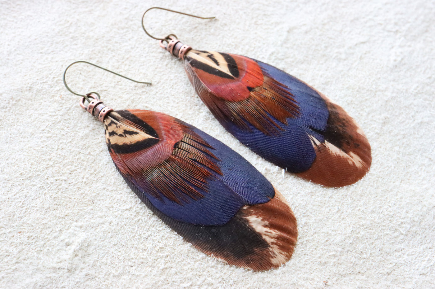 Purple Sands Feather Dangles