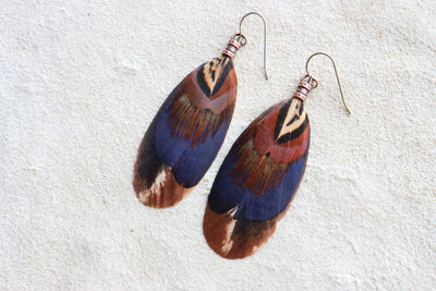 Purple Sands Feather Dangles