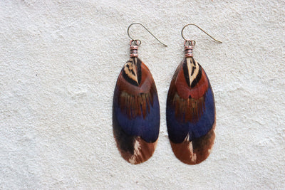 Purple Sands Feather Dangles