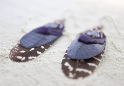 Desert Midnight Feather Dangles