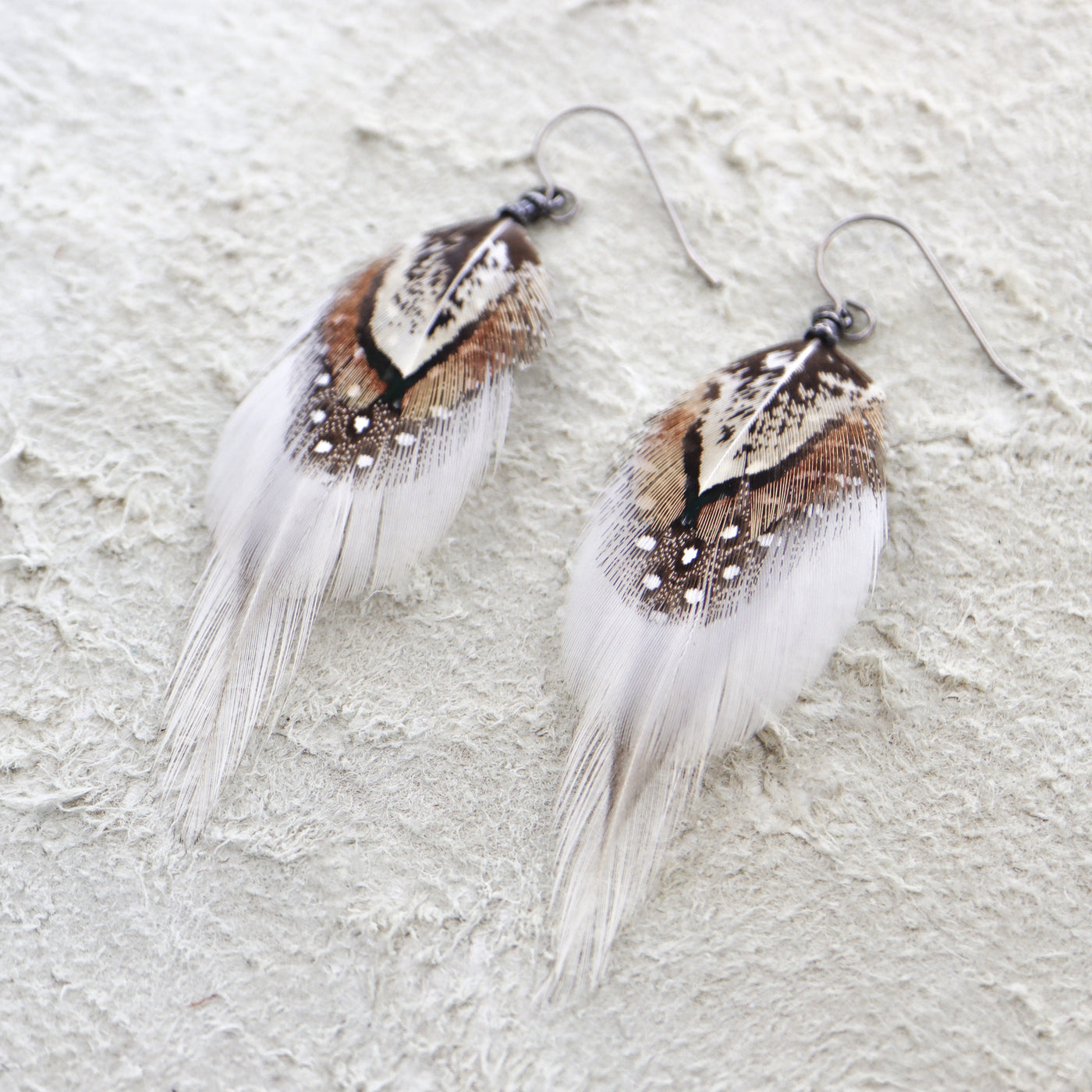 Desert Snow Feather Dangles