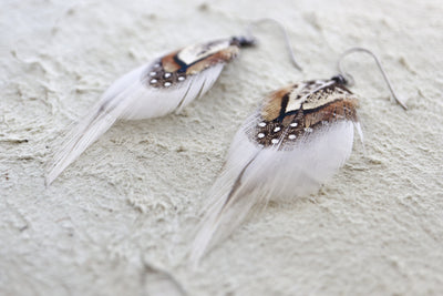 Desert Snow Feather Dangles